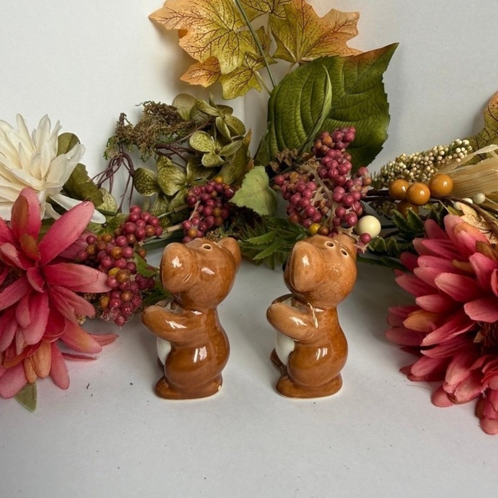 Vintage Koala Bear Salt and Pepper Shaker Set Ceramic Brown Glossy Australian - Picture 5 of 10